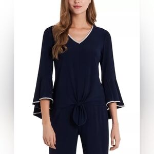 MSK Bell-Sleeve Tie-Hem Top NWT